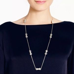 Kate Spade Take a Bow silver necklace